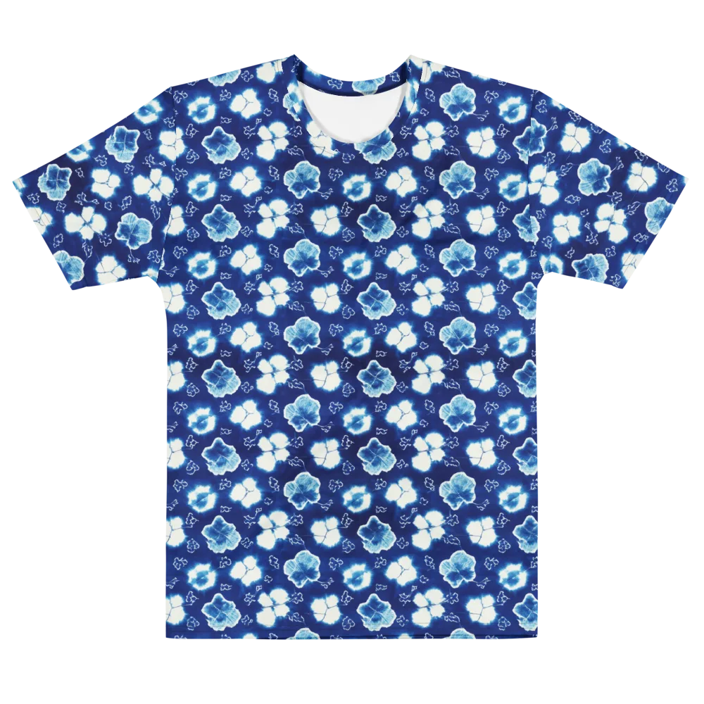 Indigo Botanica on Men's Cotton Crew Neck T-Shirt — Front