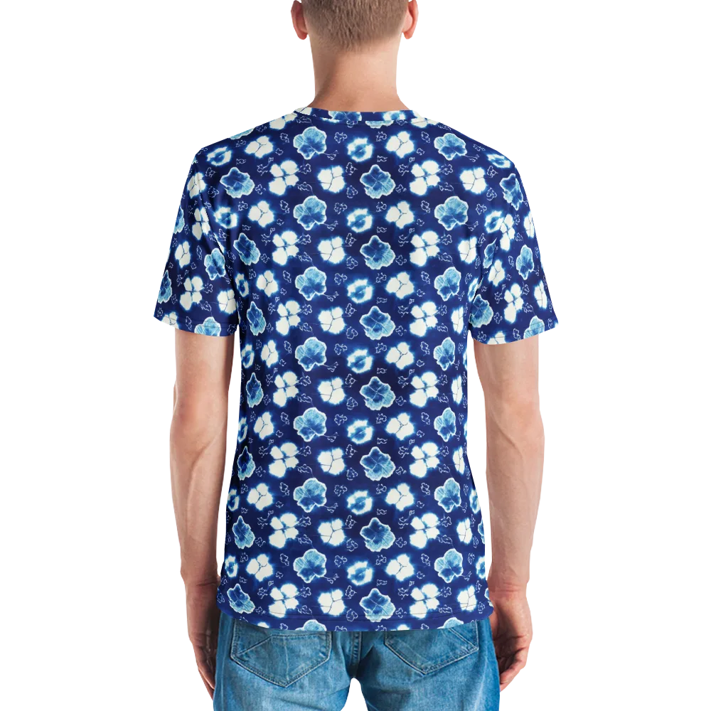 Indigo Botanica on Men's Crew Neck T-Shirt — Back