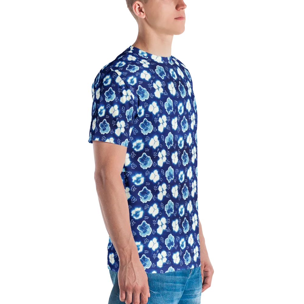 Indigo Botanica on Men's Crew Neck T-Shirt — Right