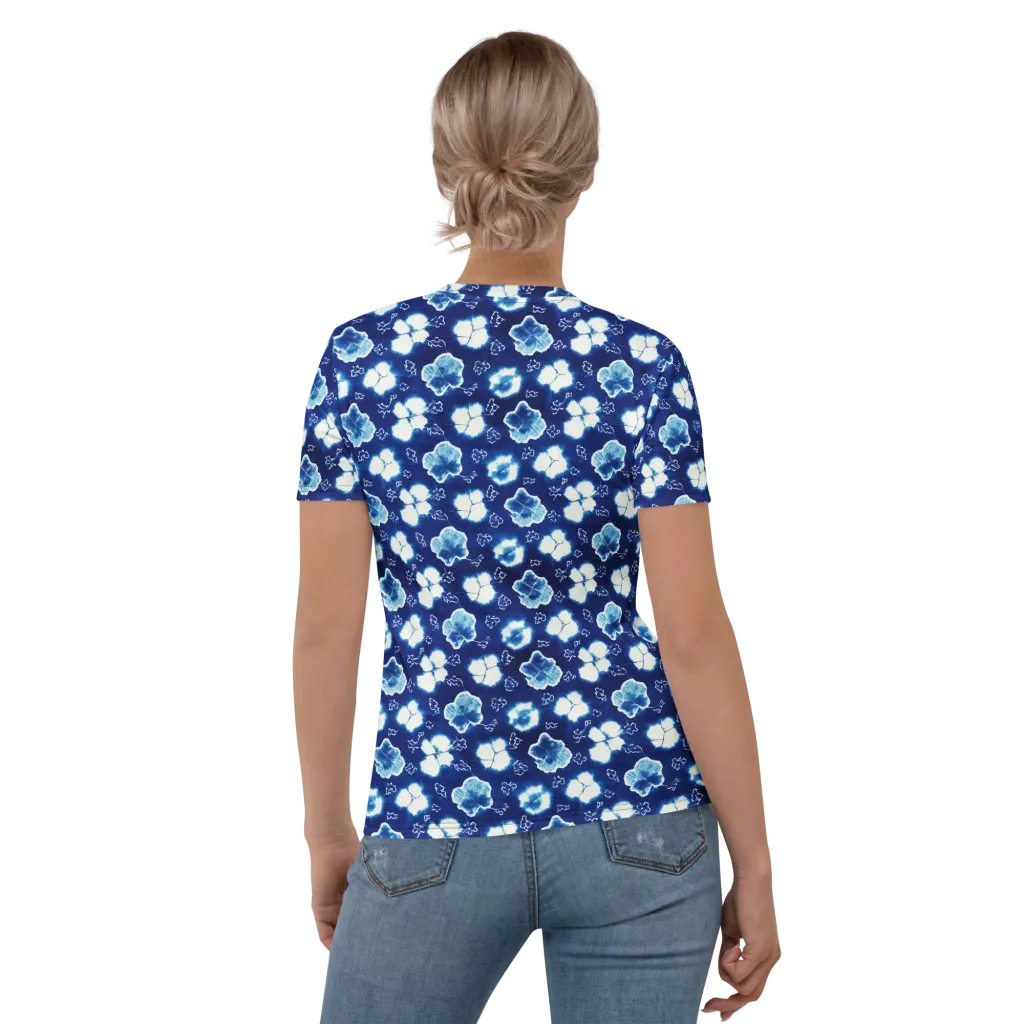 Indigo Botanica on Women's Crew Neck T-Shirt — Back
