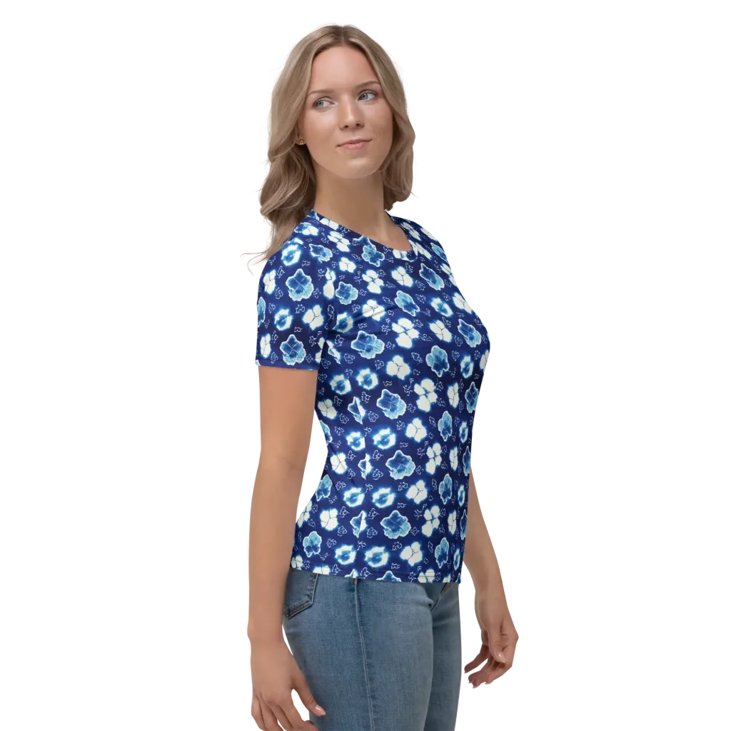 Indigo Botanica on Women's Crew Neck T-Shirt — Right