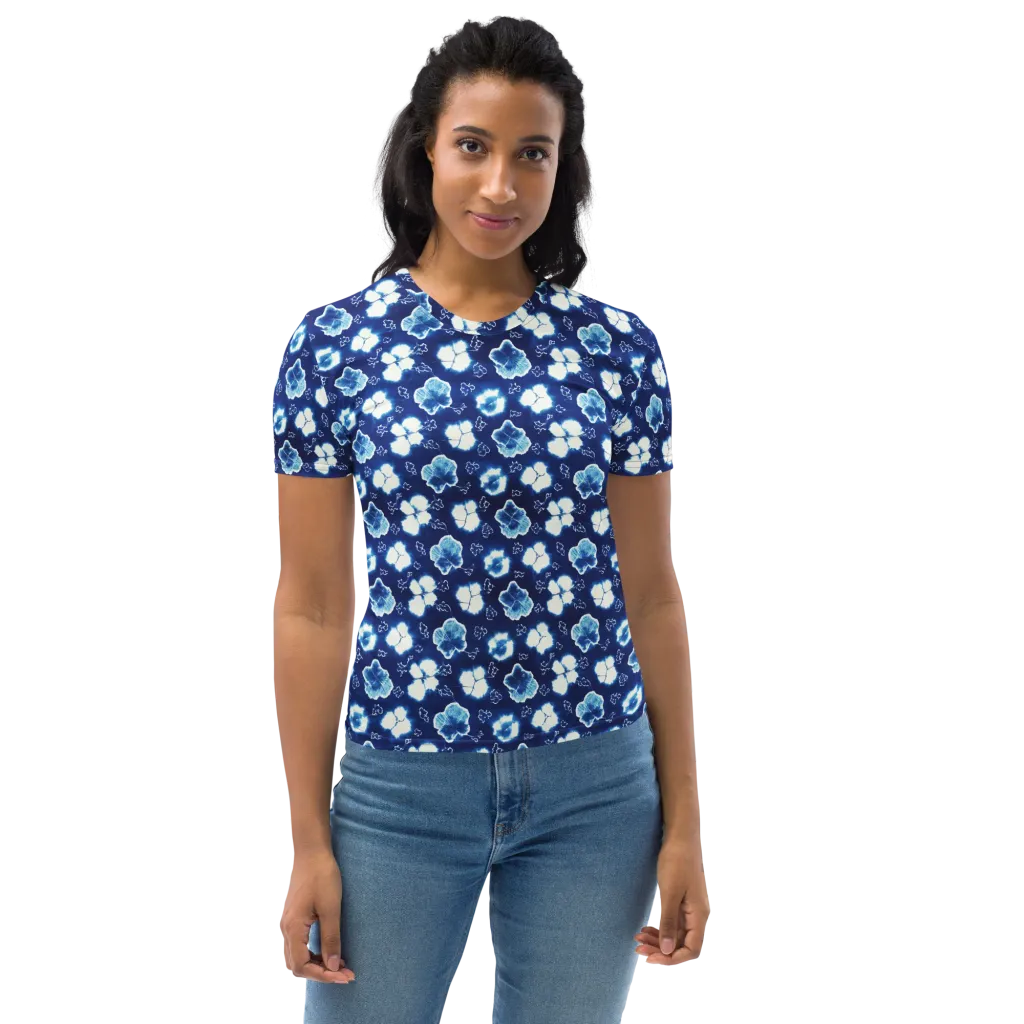 Indigo Botanica on Women's Crew Neck T-Shirt — Front