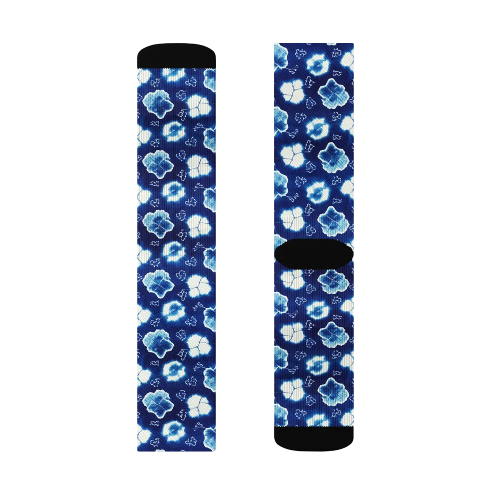 Indigo Botanica on Socks — Right Sock