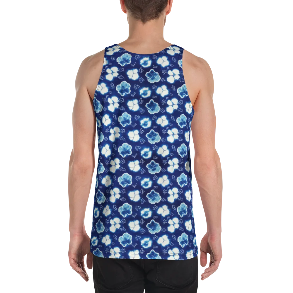 Indigo Botanica on Men's Tank Top — Back