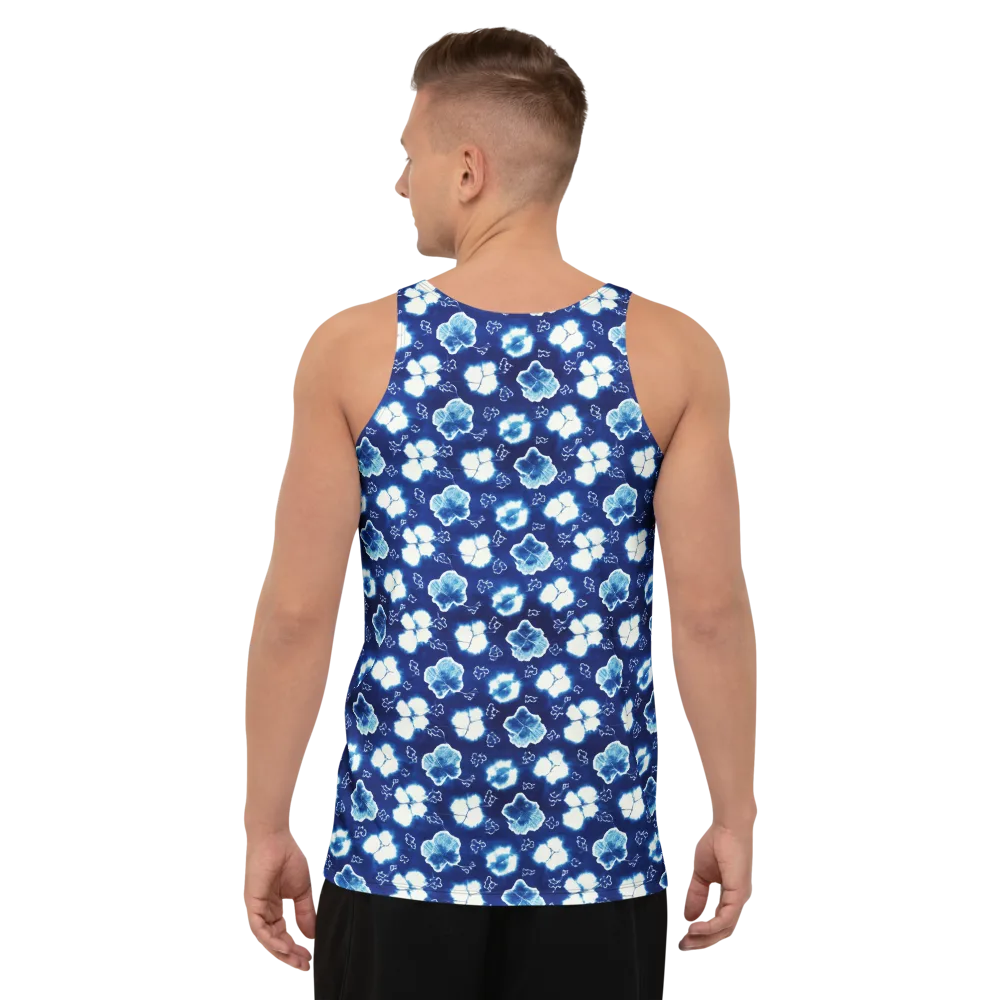 Indigo Botanica on Men's Tank Top — Back