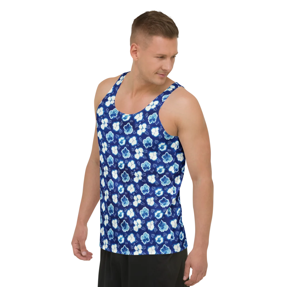 Indigo Botanica on Men's Tank Top — Left Front