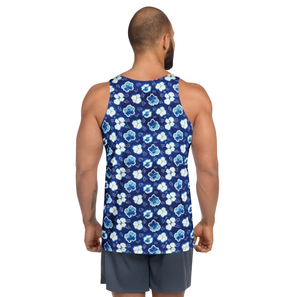 Indigo Botanica on Men's Tank Top — Back