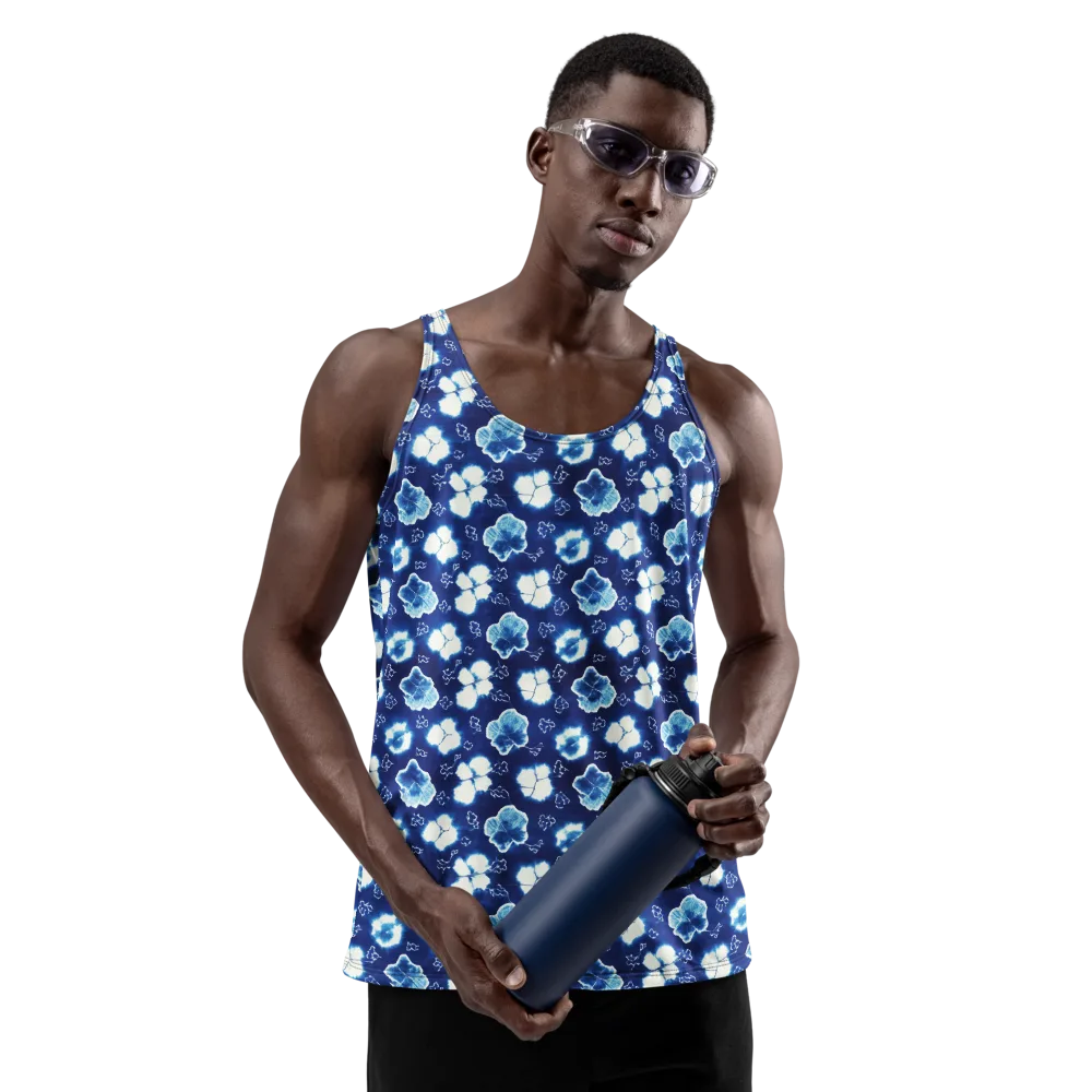Indigo Botanica on Men's Tank Top — Front