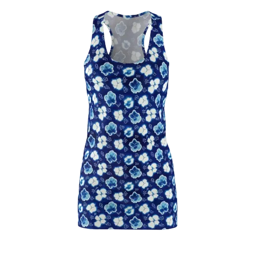 Indigo Botanica on a Racerback Dress