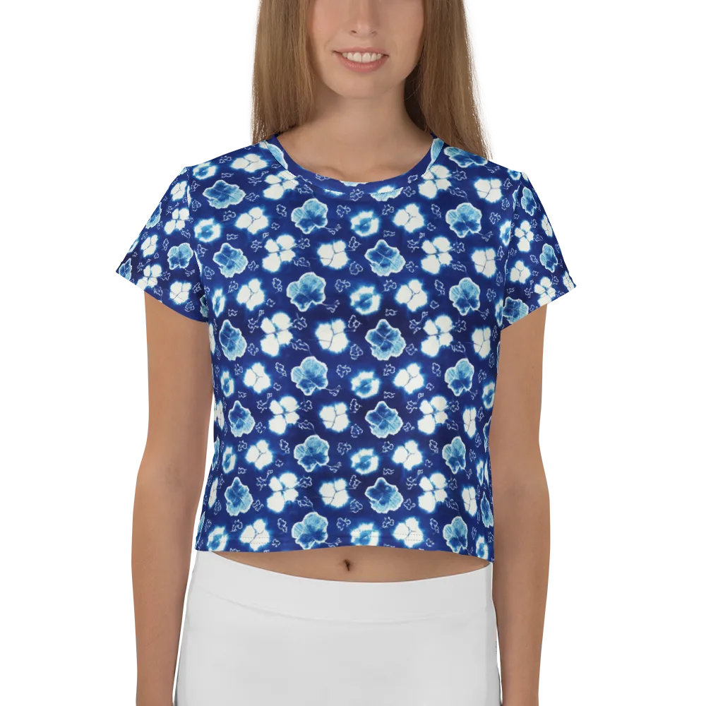 Indigo Botanica on Crop Tee — Front