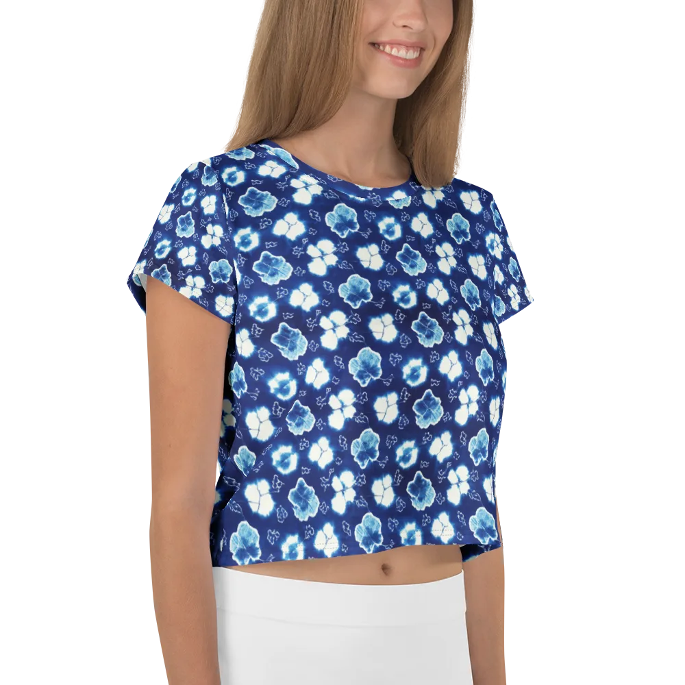 Indigo Botanica on Crop Tee — Right
