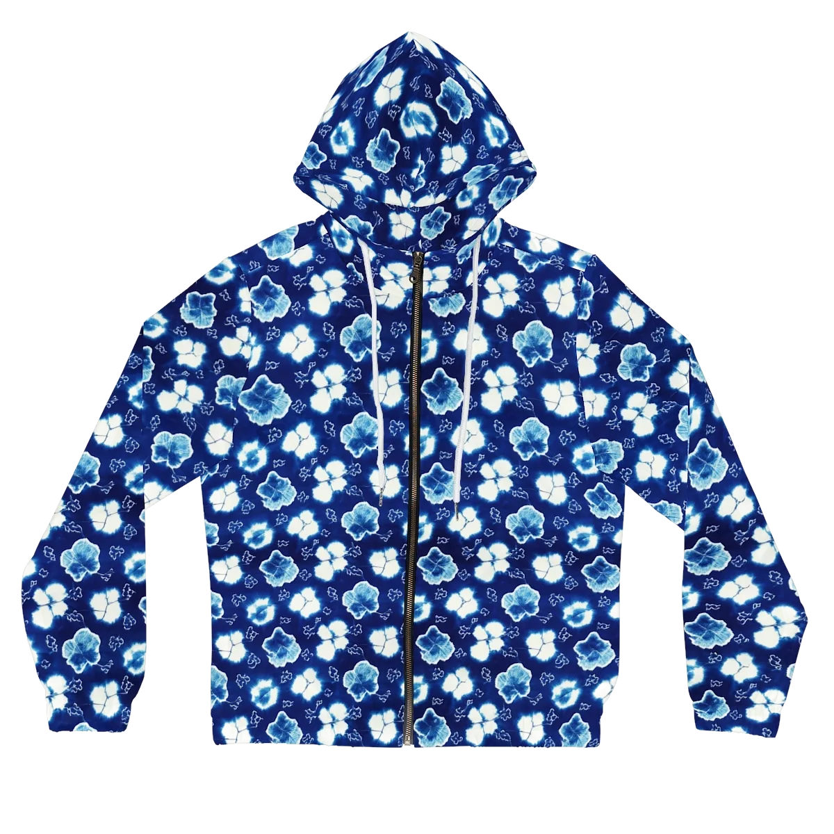 Indigo Botanica on Women's Full-Zip Hoodie — Front