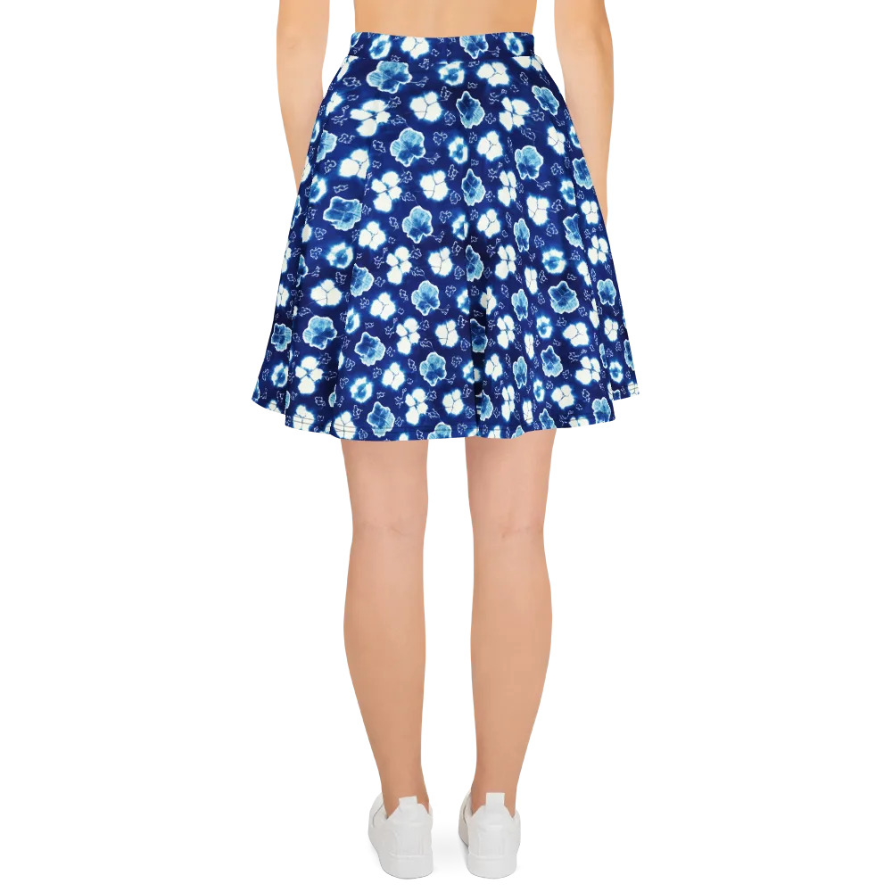 Indigo Botanica on Skater Skirt — Back