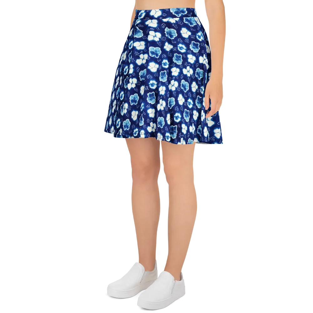 Indigo Botanica on Skater Skirt — Left
