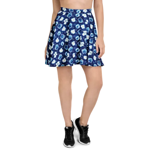 Indigo Botanica on a Skater Skirt