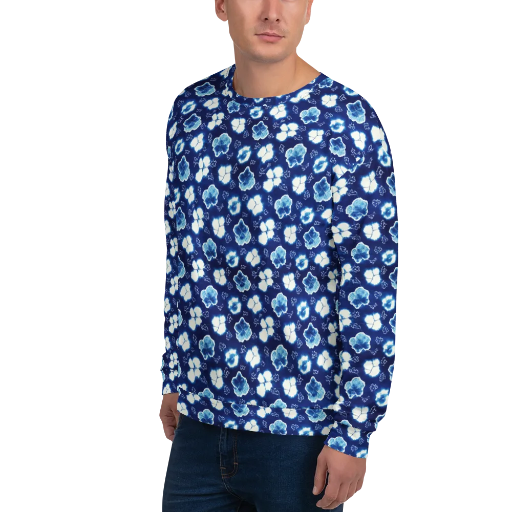 Indigo Botanica on Sweatshirt — Left Front