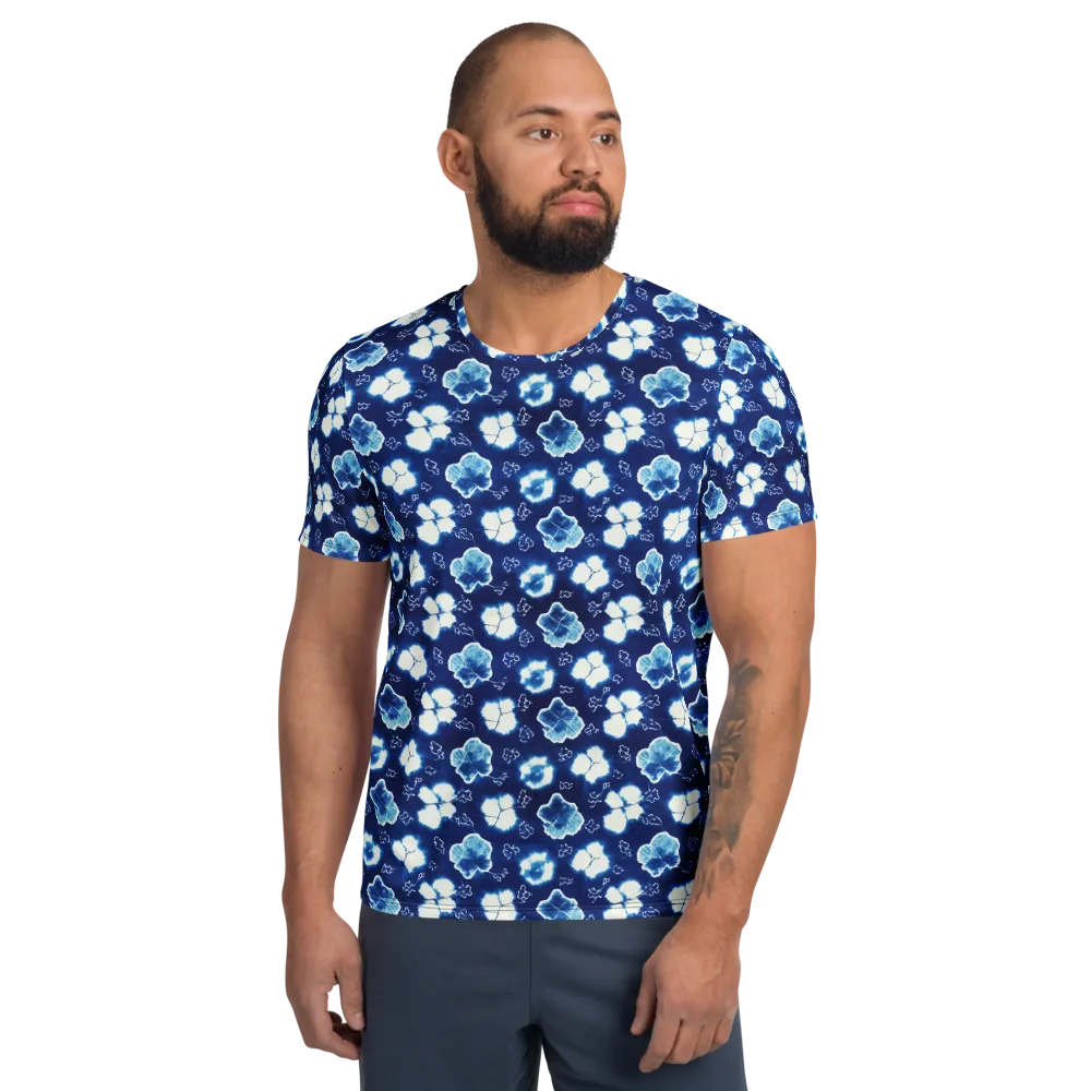 Indigo Botanica on Men's Athletic T-Shirt — Front