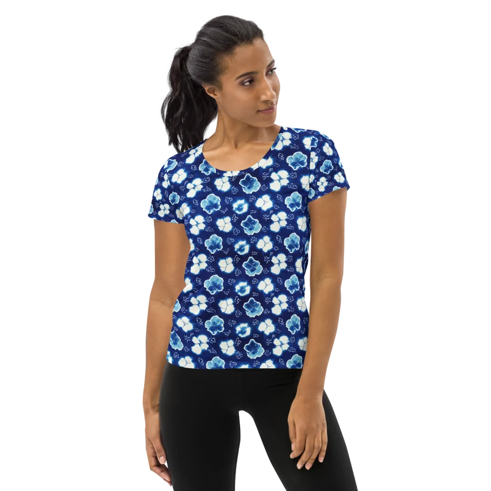 Indigo Botanica on Women's Athletic T-Shirt — Front