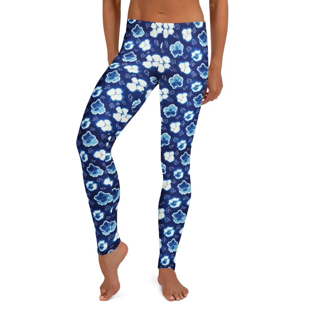 Indigo Botanica on Leggings — Front