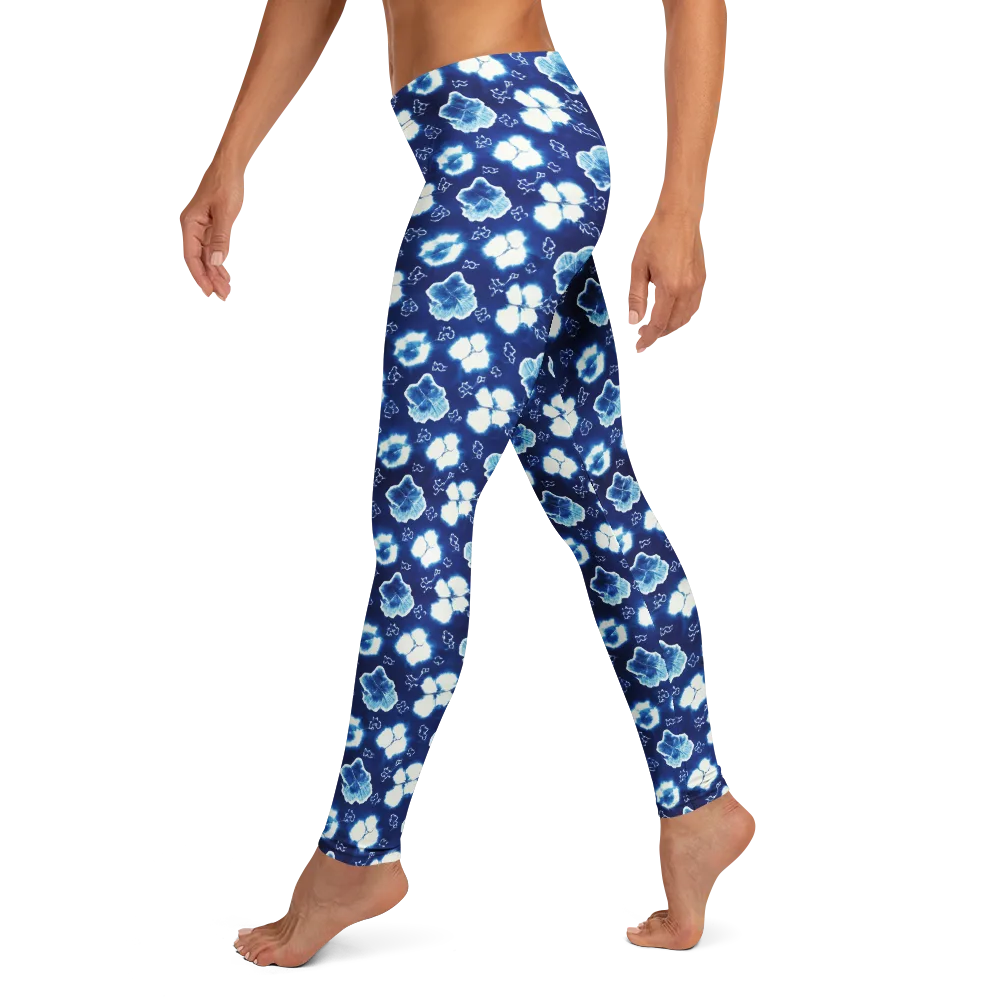 Indigo Botanica on Leggings — Left