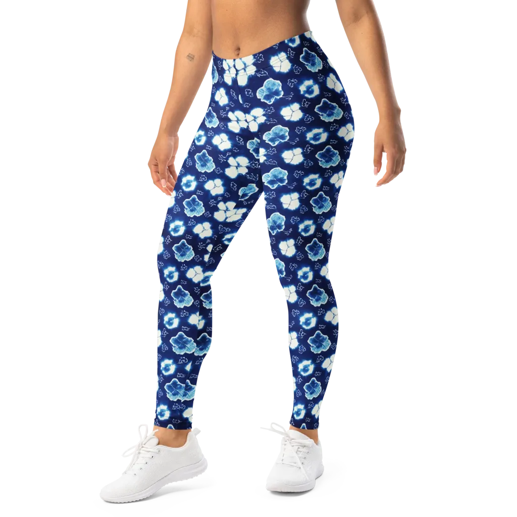 Indigo Botanica on Leggings — Left Front