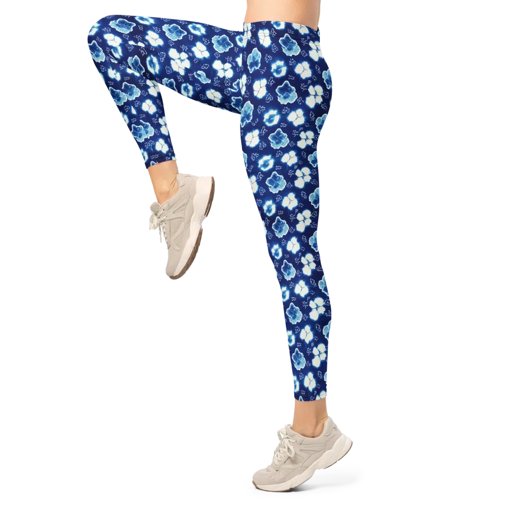Indigo Botanica on Leggings — Left