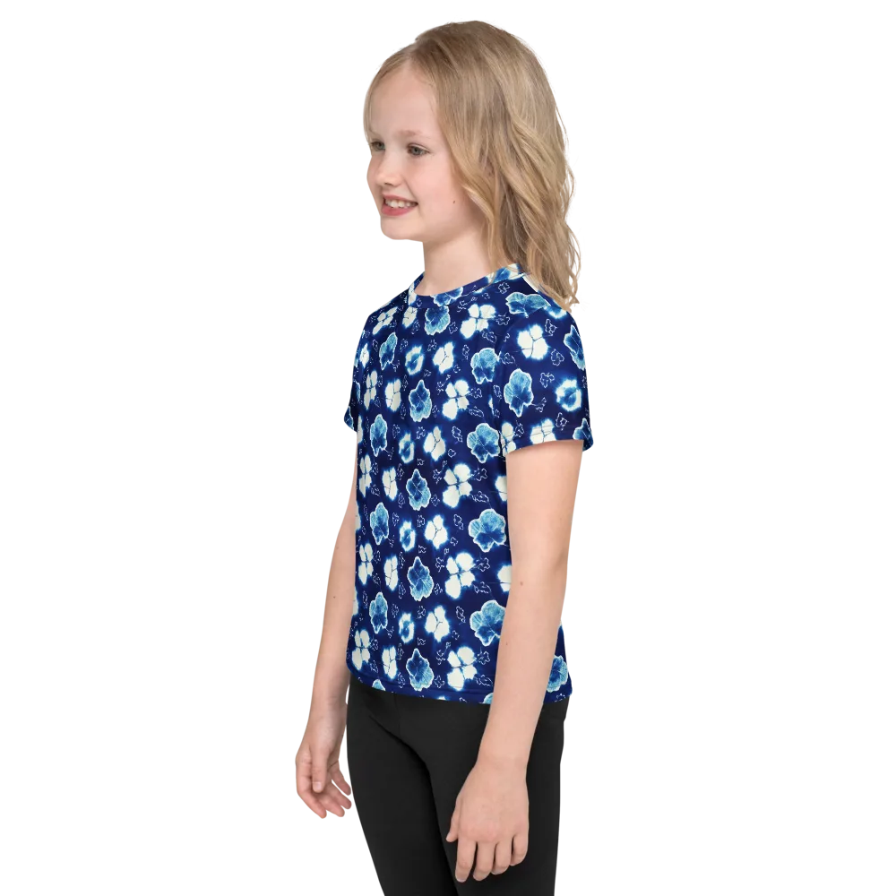 Indigo Botanica on Kids Crew Neck T-Shirt — Left
