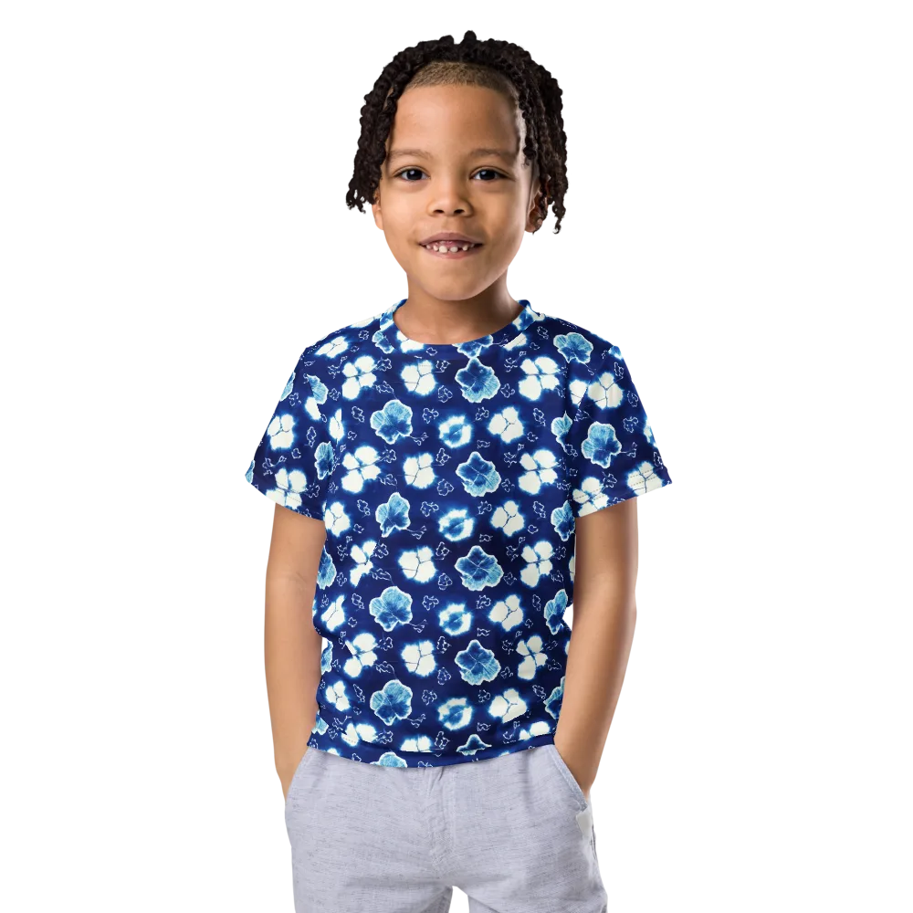 Indigo Botanica on Kids Crew Neck T-Shirt — Front