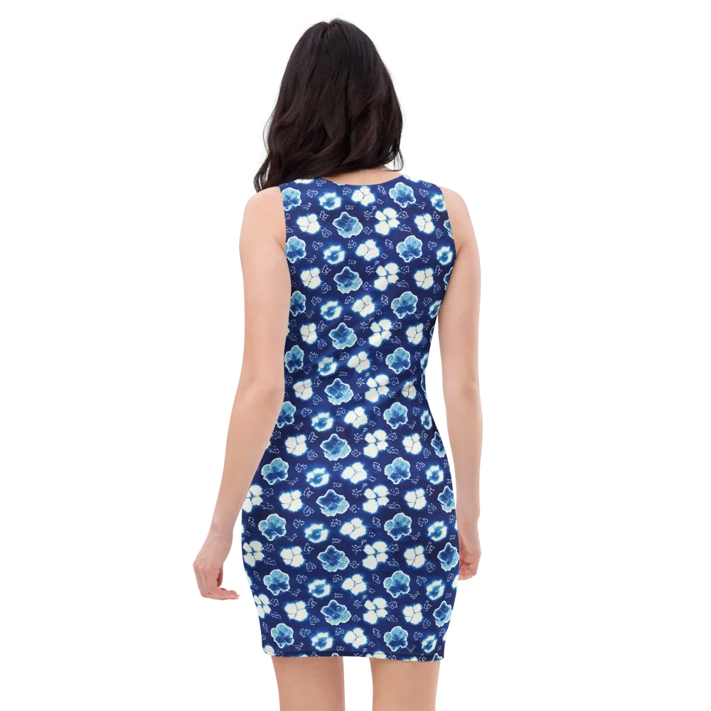 Indigo Botanica on Bodycon Dress — Back