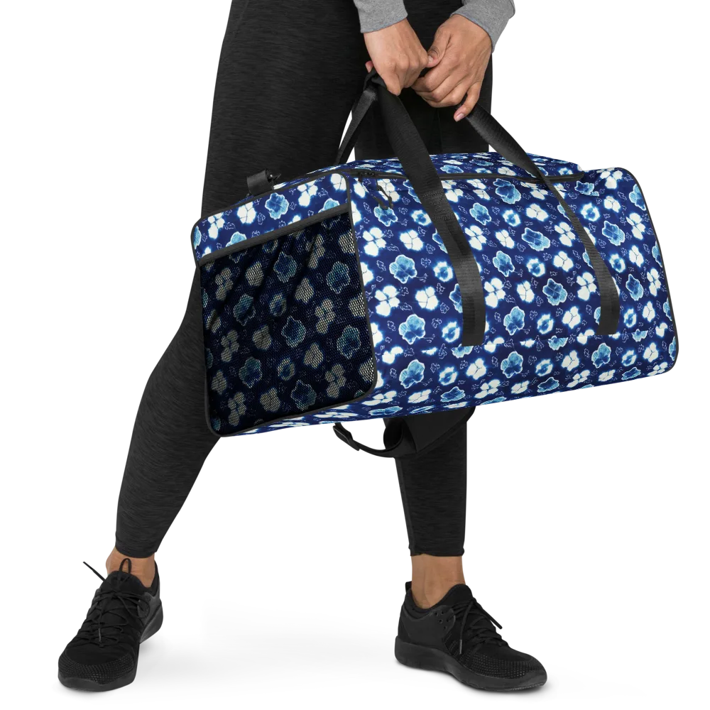 Indigo Botanica on Duffle Bag — Right Front