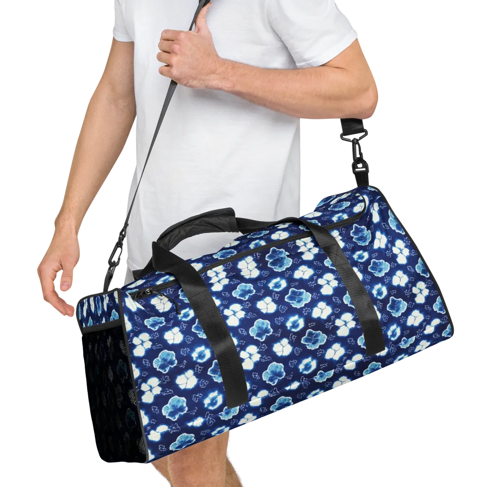 Indigo Botanica on Duffle Bag — Right Front