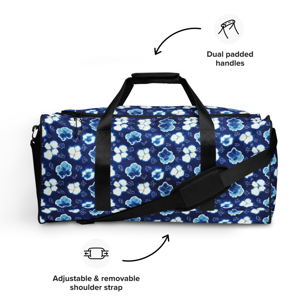 Indigo Botanica on Duffle Bag — Front