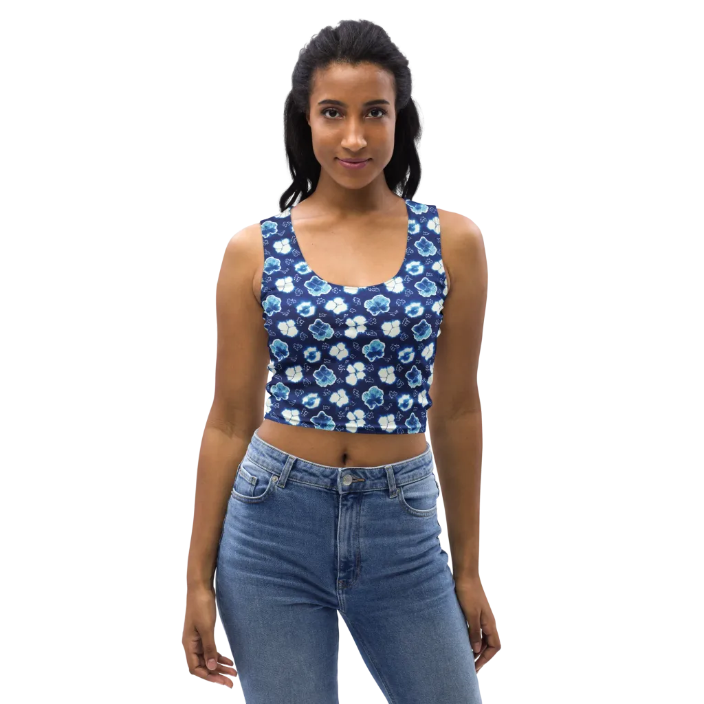 Indigo Botanica on Crop Top — Front