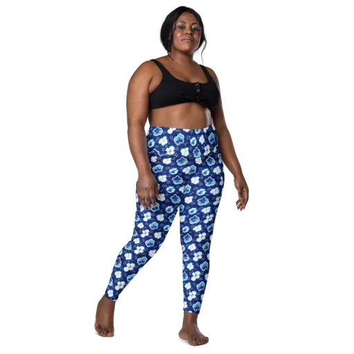 Indigo Botanica on a Leggings with Pockets