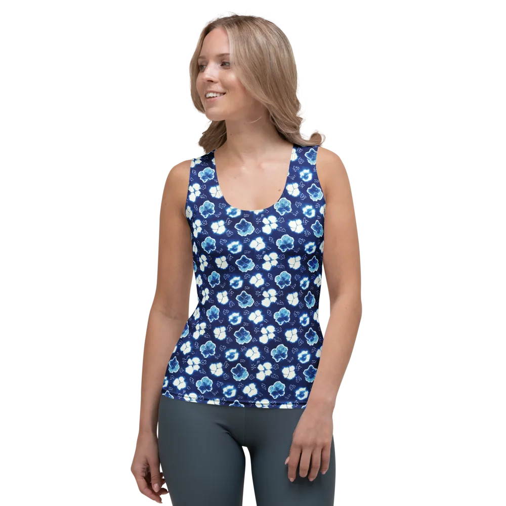 Indigo Botanica on Women's Tank Top — Front