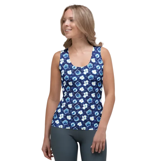 Indigo Botanica on a Women's Tank Top