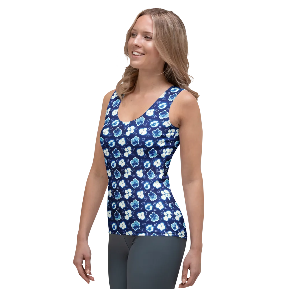 Indigo Botanica on Women's Tank Top — Left Front