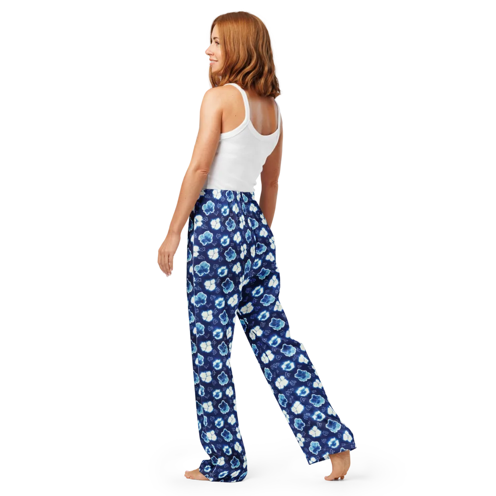 Indigo Botanica on Women's Pajama Pants — Back