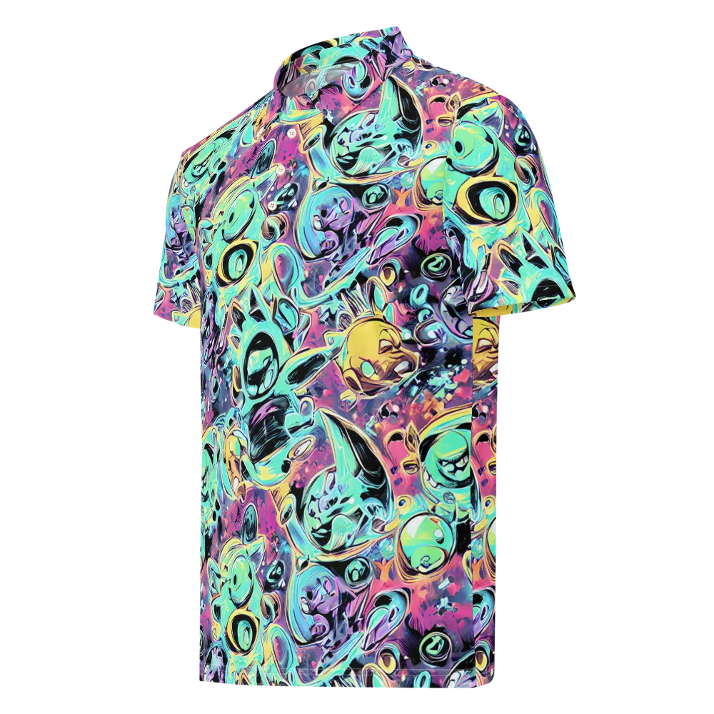 Aqua Oddity on Men's Slim Fit Polo Shirt — Left Front
