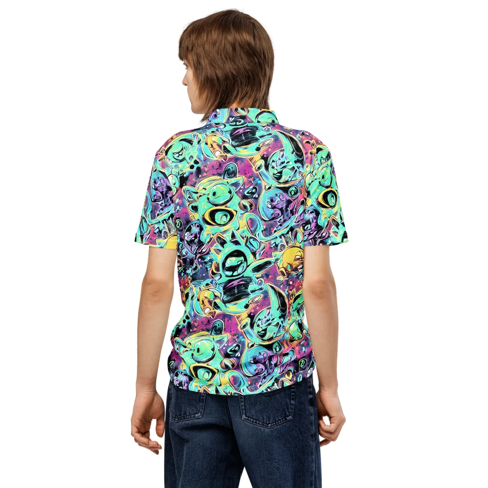 Aqua Oddity on Men's Slim Fit Polo Shirt — Back