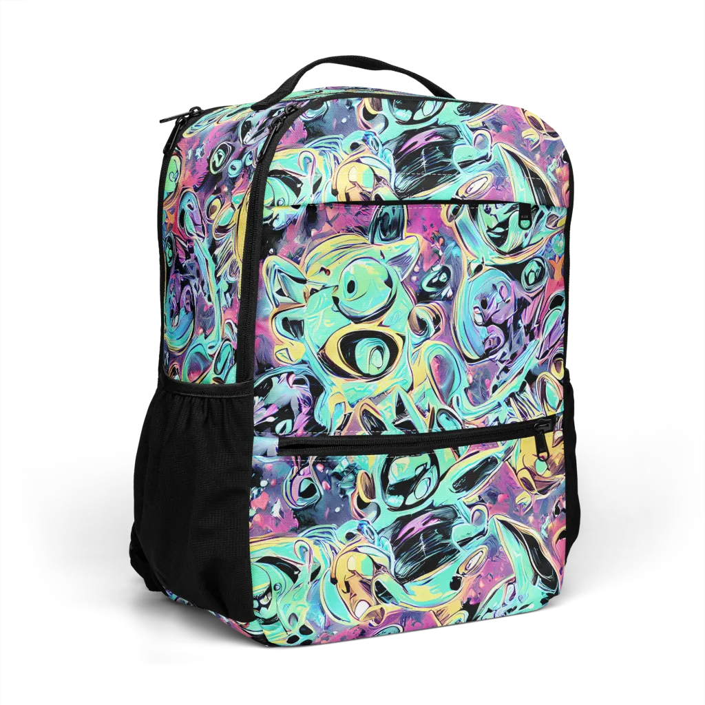 Aqua Oddity on Utility Backpack — Right Front