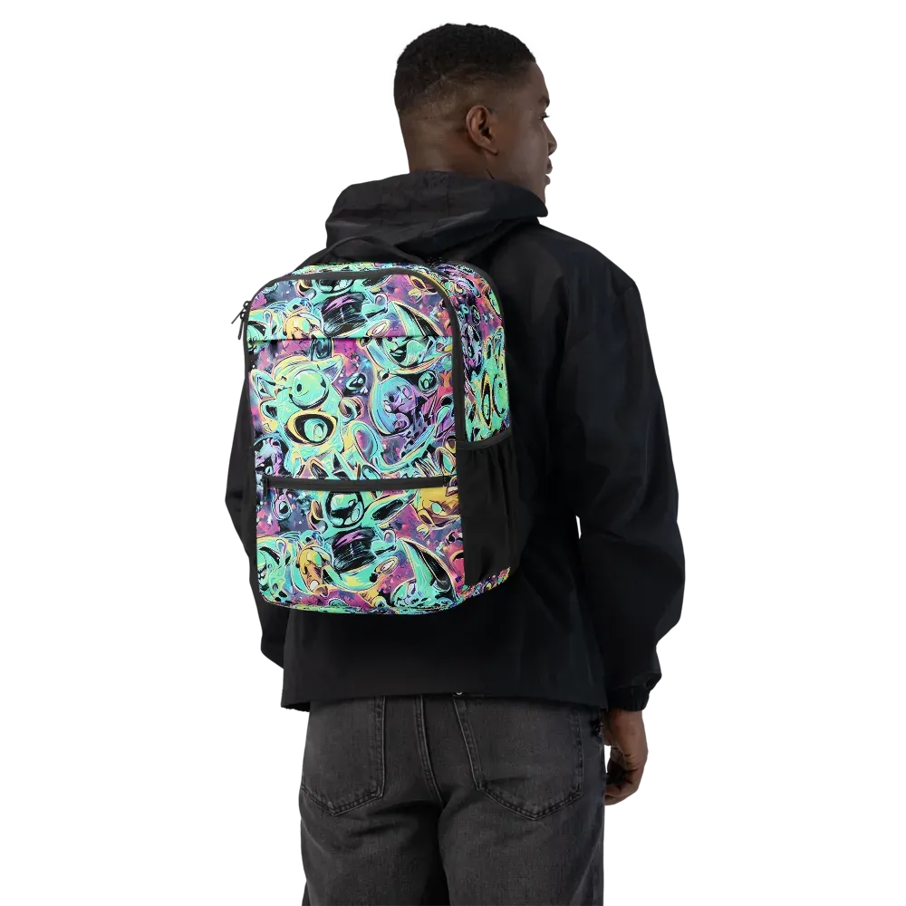 Aqua Oddity on Utility Backpack — Back