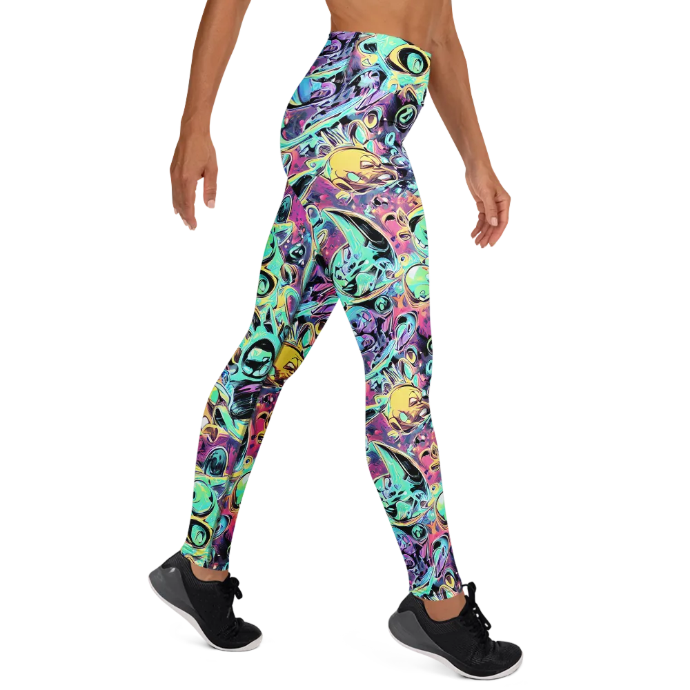 Aqua Oddity on Yoga Leggings — Right