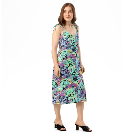 Aqua Oddity on a Slip Dress