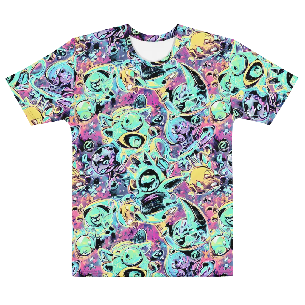 Aqua Oddity on Men's Cotton Crew Neck T-Shirt — Front