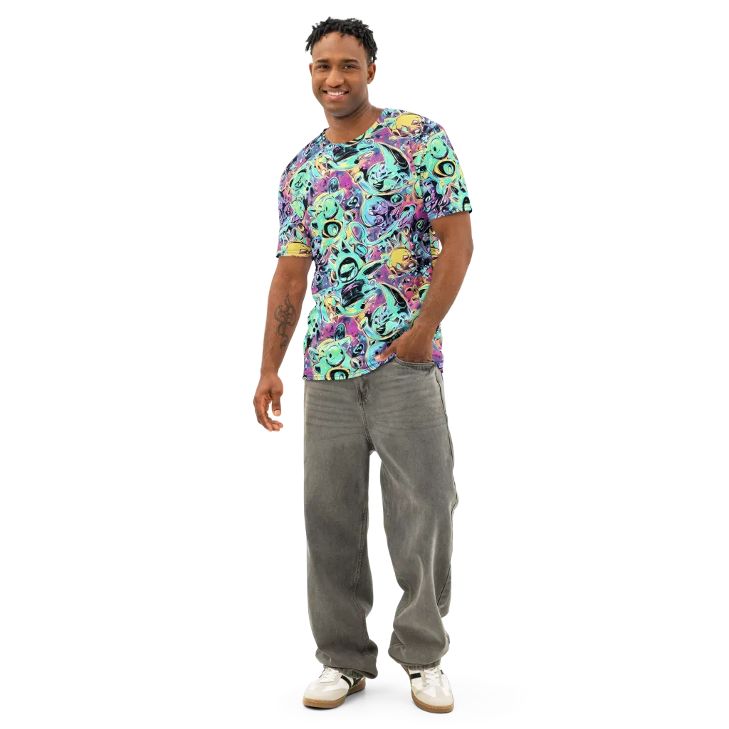 Aqua Oddity on Men's Cotton Crew Neck T-Shirt — Front
