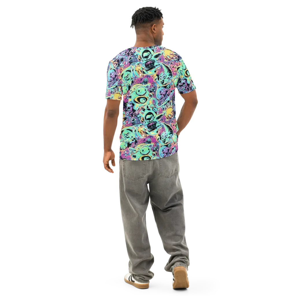 Aqua Oddity on Men's Cotton Crew Neck T-Shirt — Back