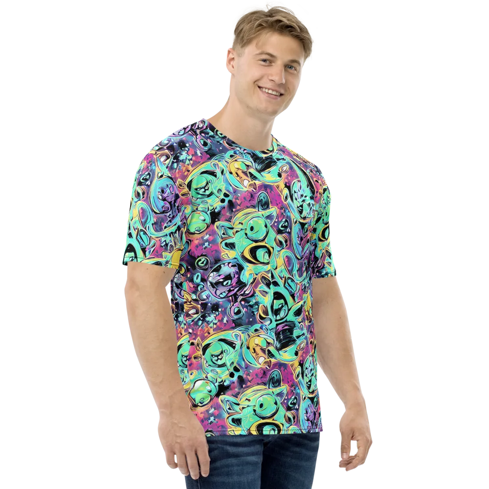 Aqua Oddity on Men's Crew Neck T-Shirt — Right