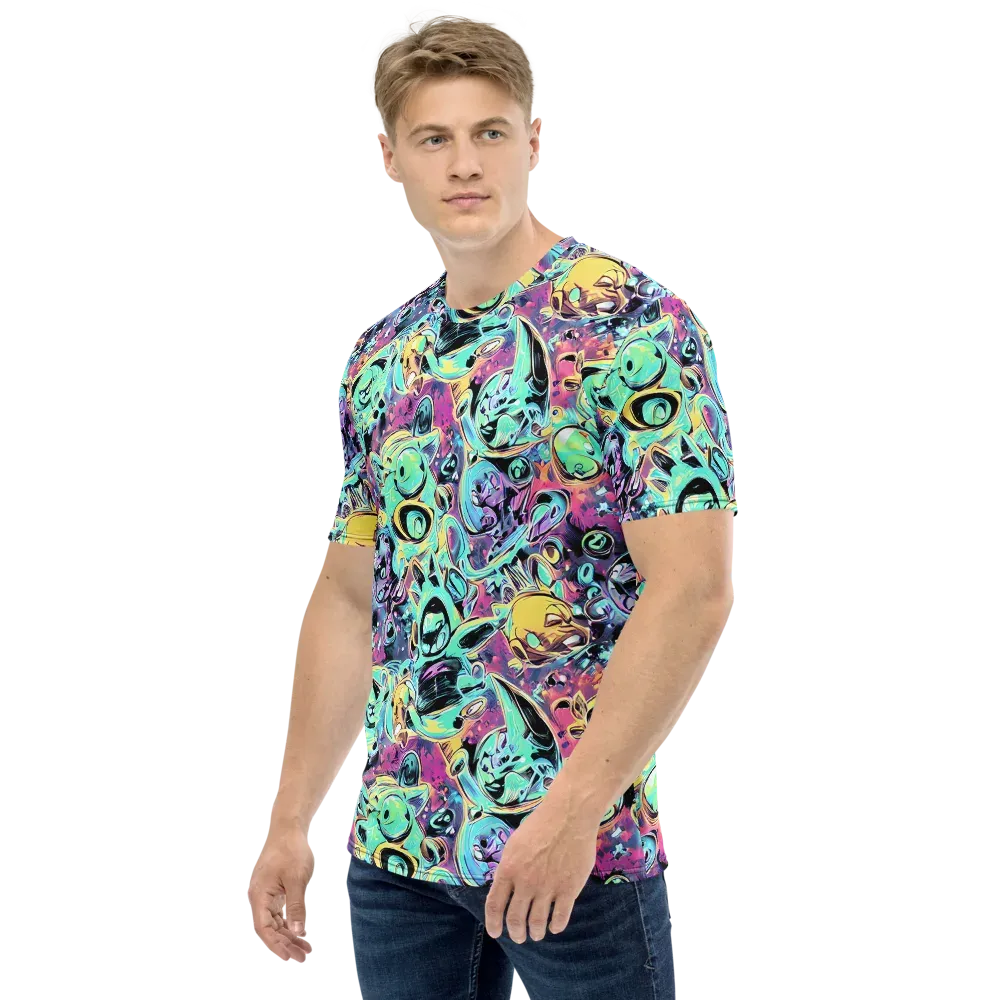 Aqua Oddity on Men's Crew Neck T-Shirt — Left