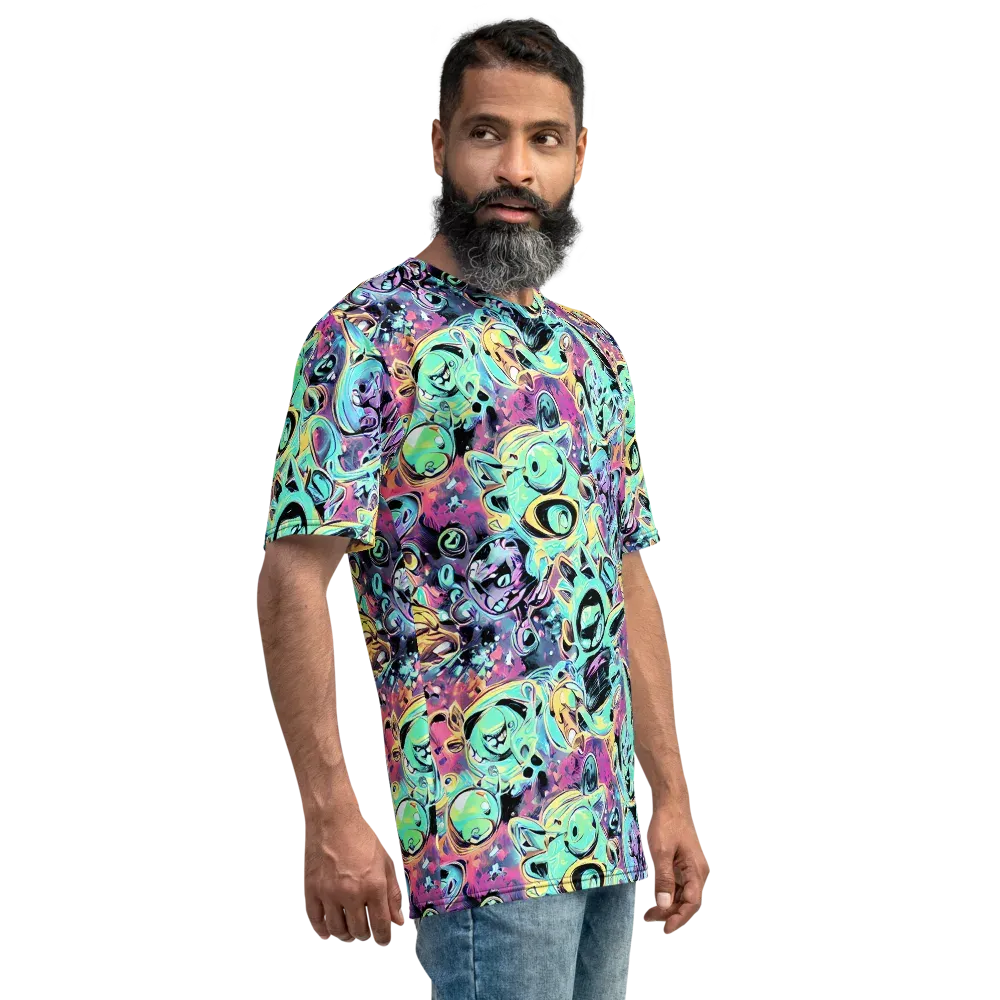 Aqua Oddity on Men's Crew Neck T-Shirt — Right